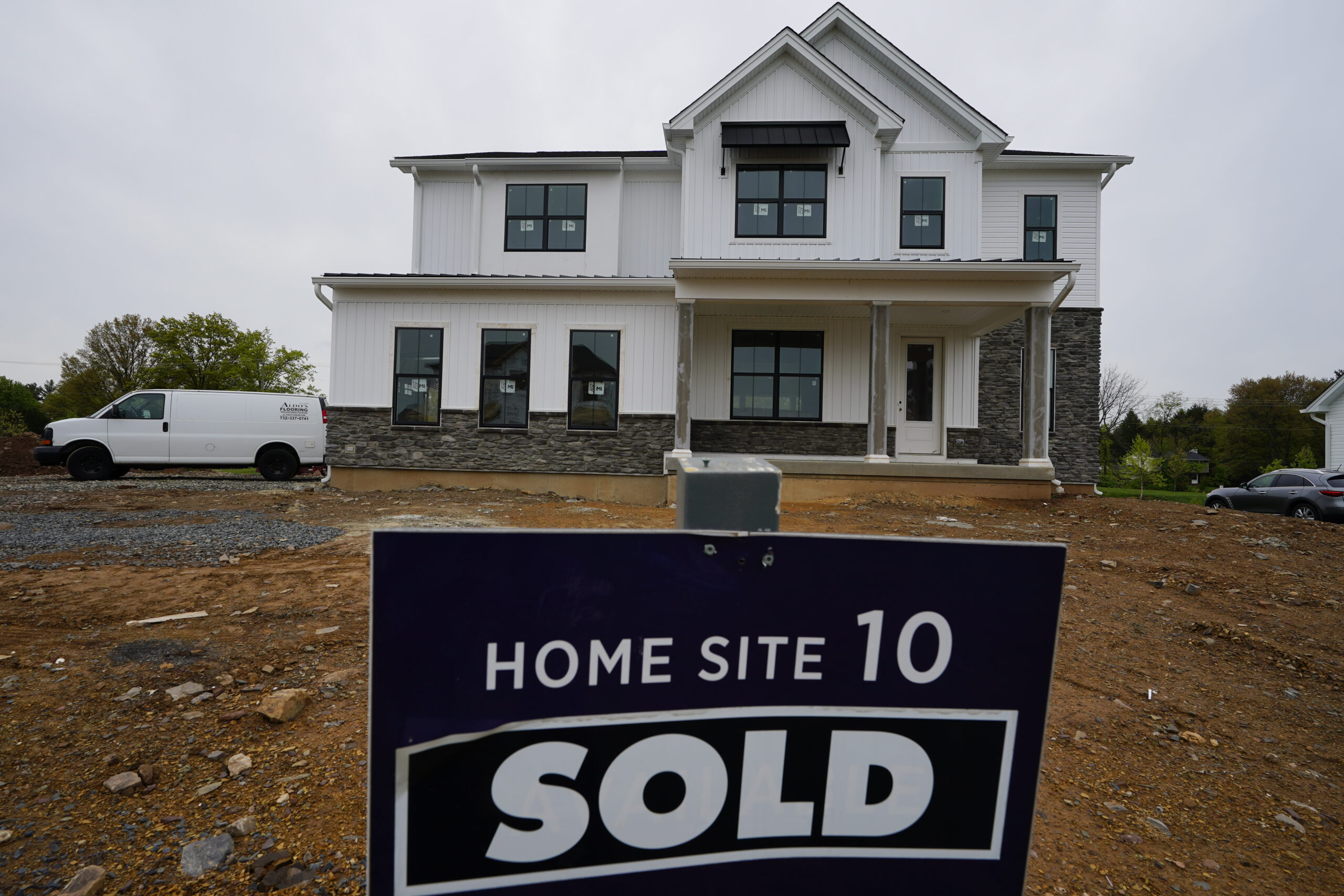 A home under construction at a development in Eagleville, Pa., is shown on Friday, April 28, 2023. ...