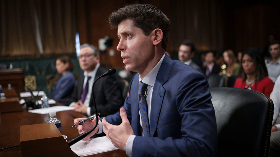 Samuel Altman, CEO of OpenAI, testifies before the Senate Judiciary Subcommittee on Privacy, Techno...