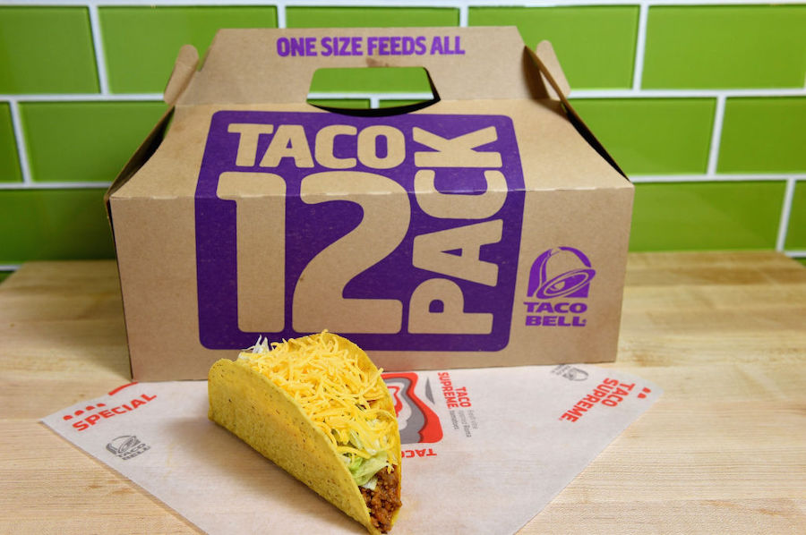 FILE - The Taco 12 Pack is a mainstay on Taco Bell menus. (Photo by Joshua Blanchard/Getty Images f...