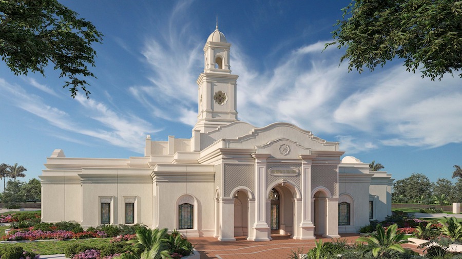 A rendering of the McAllen Texas Temple. (Intellectual Reserve, Inc.)...