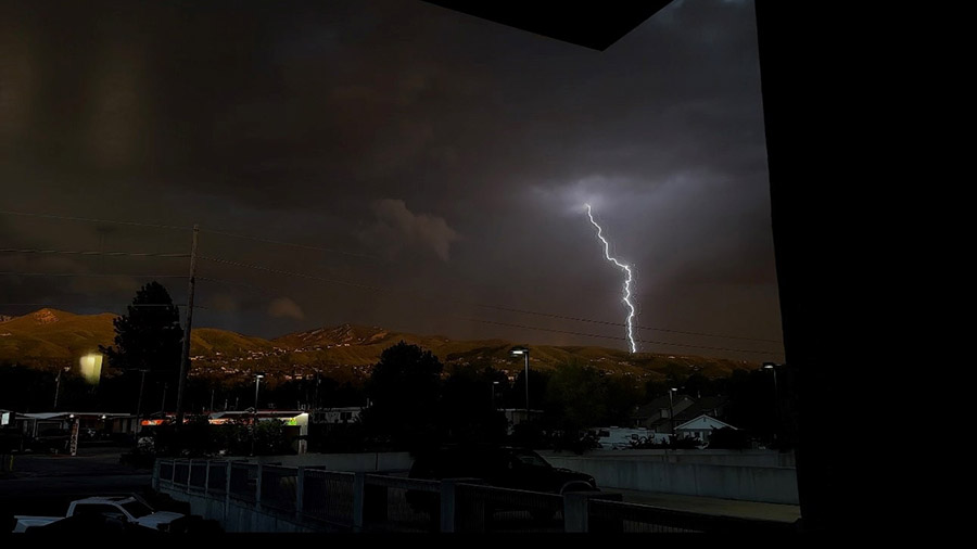Lighting storm in Salt Lake City. (Courtesy: Paige Higley)...