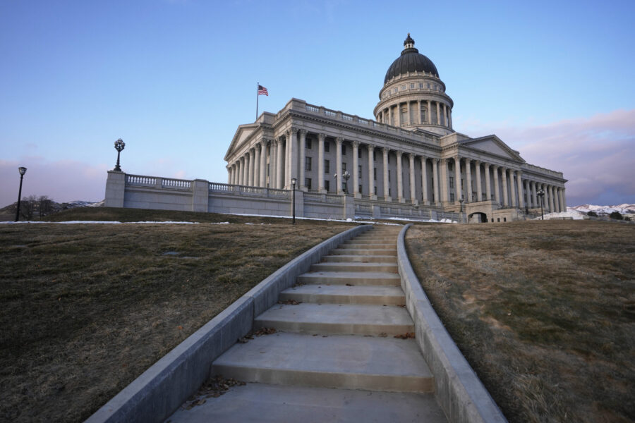 FILE - The Utah Capitol is shown on March 3, 2023.  The House on Thursday approved HB111, a measure...