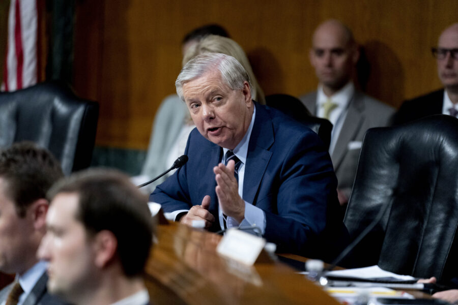 Sen. Lindsey Graham, R-S.C., speaks during a Senate Appropriations hearing on the President's propo...