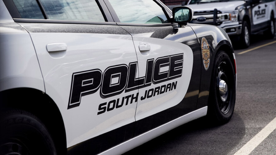 (FILE) Police vehicles are parked outside the South Jordan Police Department on Friday, April 24, 2...
