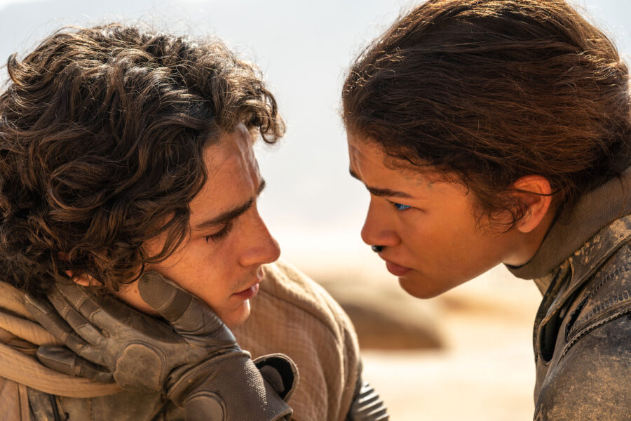 (From left) Timothée Chalamet and Zendaya in 'Dune: Part Two.'
Mandatory Credit:	Niko Tavernise/Wa...