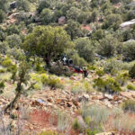 A Utah man survived a crash off a cliff and 200-foot descending rollover before climbing back to the road for help in Washington County, May 25, 2023. (Washington County Sheriff's Office)