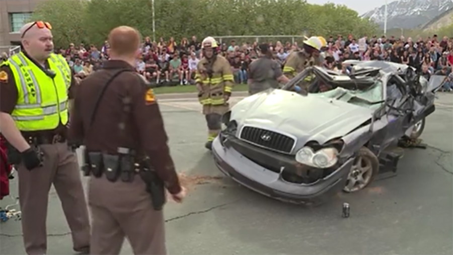 Juab High School mock crash...