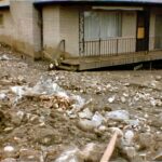 Photo of a home after the Rudd Creek Mudslide that occurred on May 31, 1983, in Farmington, Utah. Chuck Moulton's parents' home was one of those severely damaged, with 6 feet of mud in the lower level. (Photo courtesy: Chuck Moulton)