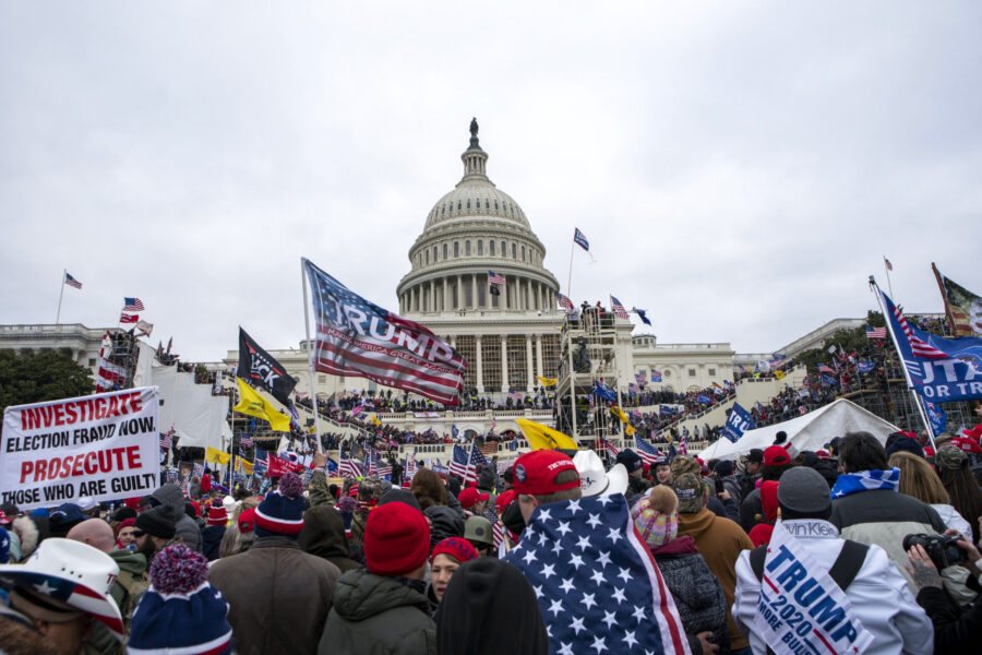 FILE - Insurrections loyal to President Donald Trump rally at the U.S. Capitol in Washington on Jan...