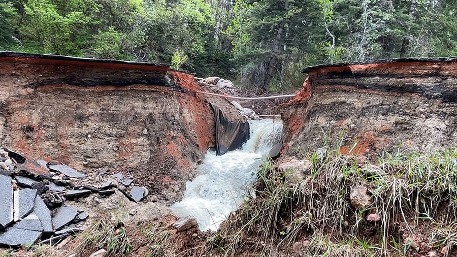 Construction is underway to repair a section of the Nebo Loop after it washed away last month thank...
