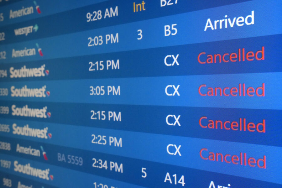 FILE - The list of Southwest Airlines flights cancelled grows at Phoenix Sky Harbor International A...
