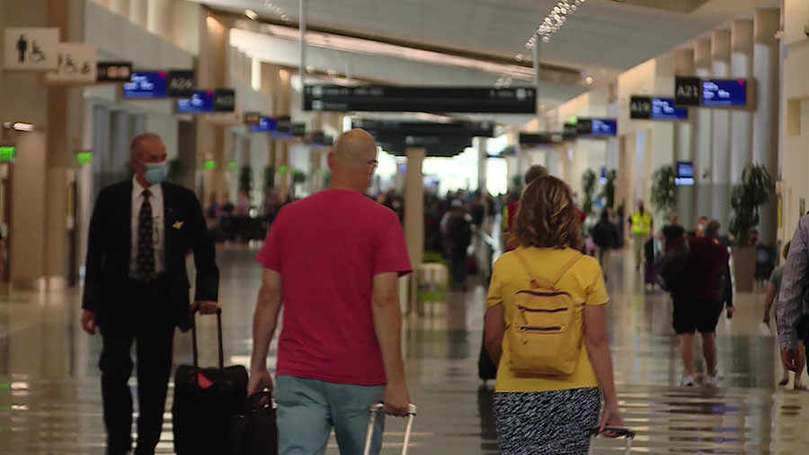 Travelers in the Salt Lake City International Airport. (KSL TV)...