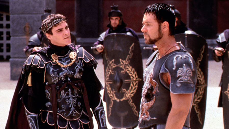 Joaquin Phoenix and Russell Crowe are seen here in "Gladiator" (2000). (Moviestore/Shutterstock)...