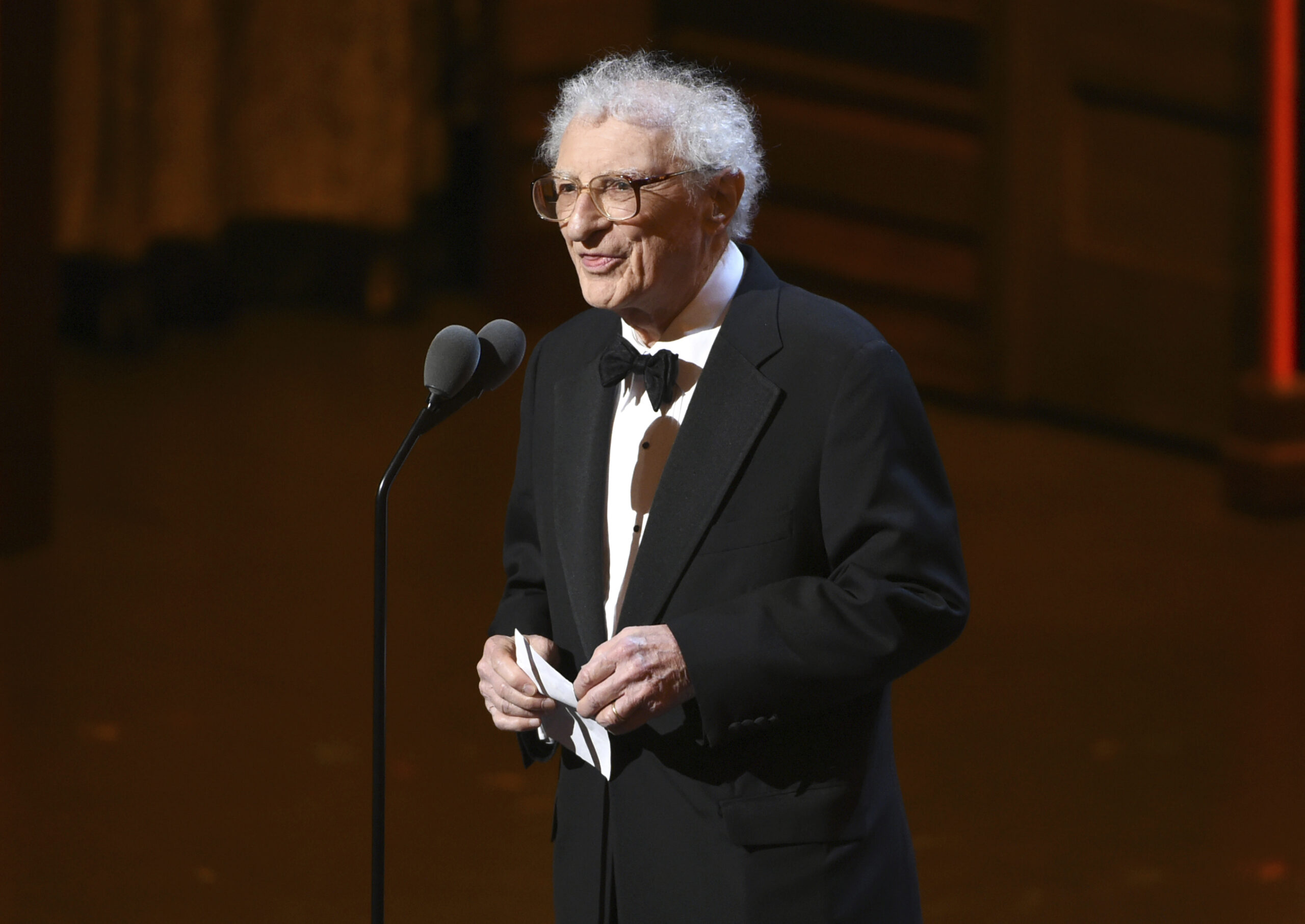 FILE - Sheldon Harnick accepts the special Tony Award for lifetime achievement in the Theatre at th...
