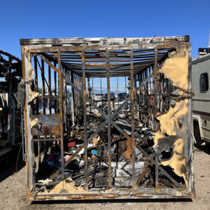 a burned trailer 