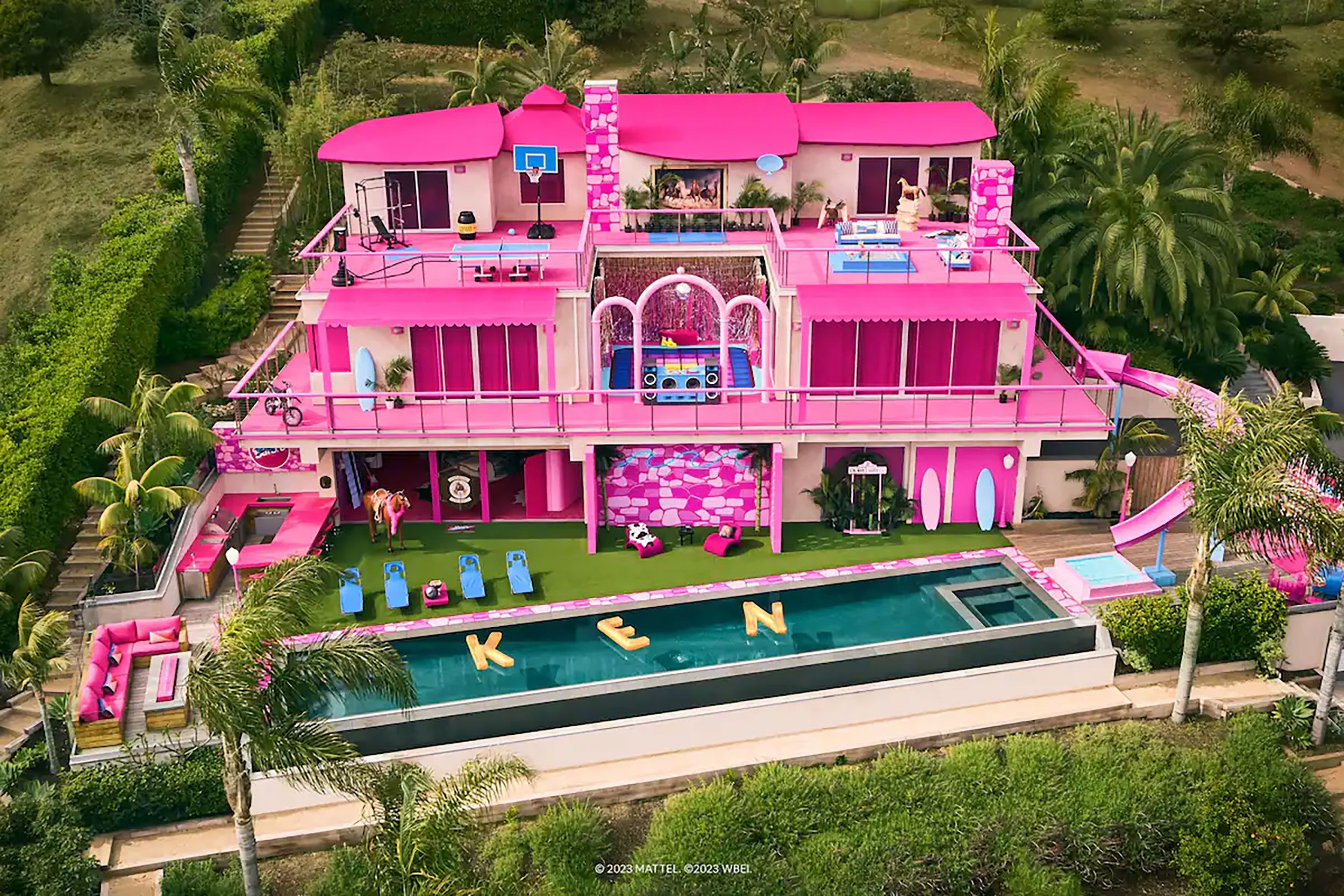The house looks over the beach in Malibu, California.
Mandatory Credit:	From Mattel/Airbnb...