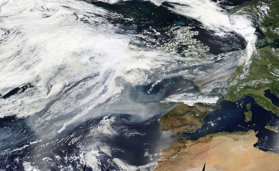 Smoke from Canada's record-breaking fire season has crossed the northern Atlantic and is now impact...