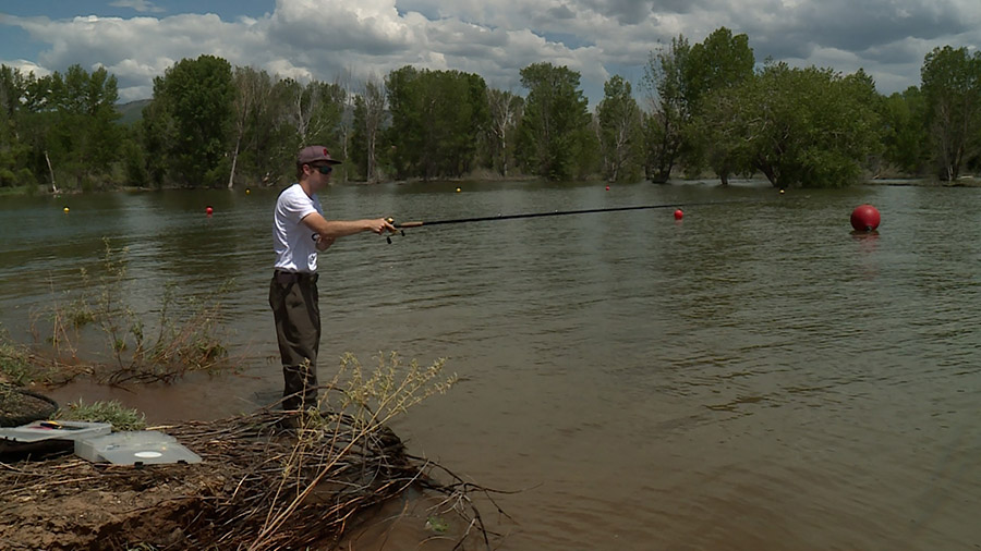 Brigham Pett fishing at Pineview...