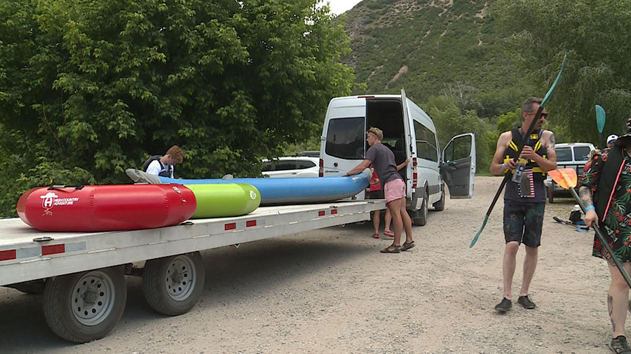River guides and floaters getting ready to go back into the waters. (KSL TV)...