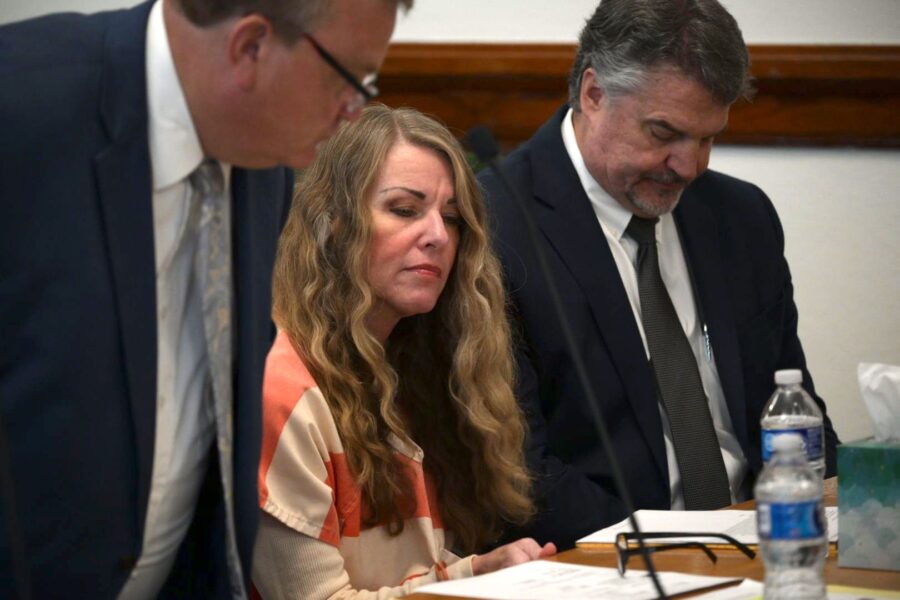 Lori Vallow Daybell speaks at her sentencing hearing in a St. Anthony, Idaho, courtroom....
