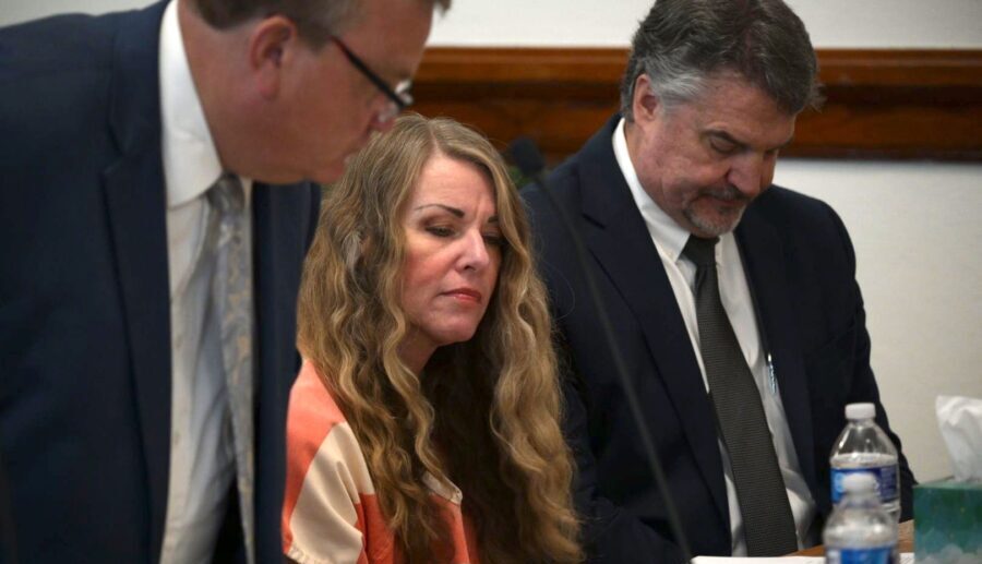 Lori Vallow Daybell speaks at her sentencing hearing in a St. Anthony, Idaho, courtroom....
