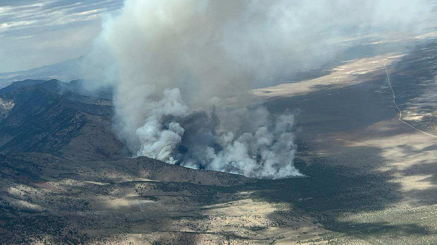 The Betteridge Fire burning just north of Wendover, Utah. (Utah Fire Info)...