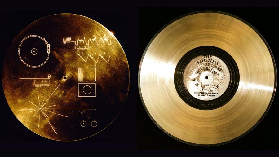 Both Voyager spacecraft carry a copy of the Golden Record. The record's protective cover, with inst...