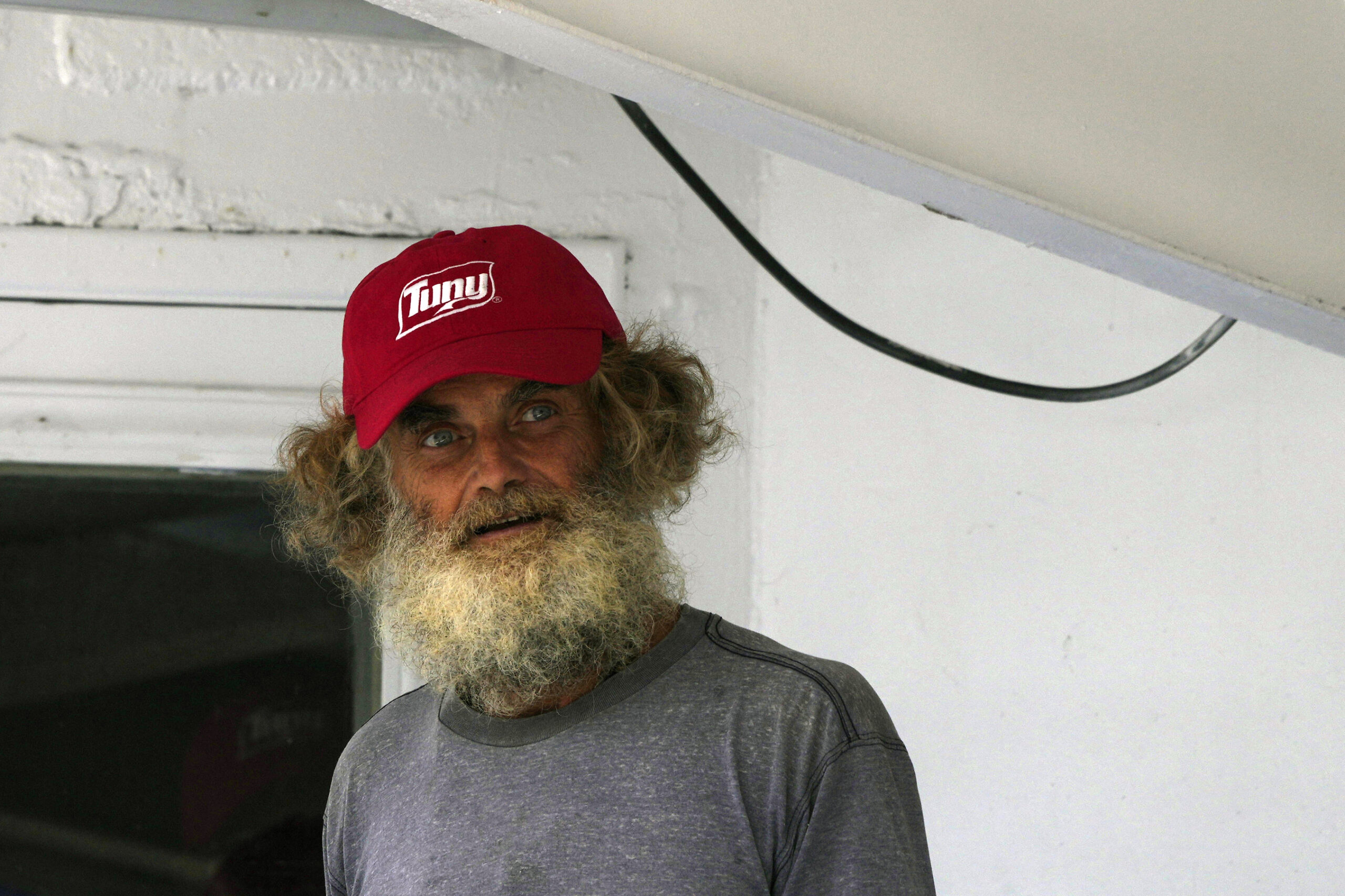 Australian Timothy Lyndsay Shaddock looks out from the tuna boat "Maria Delia" that rescued him and...