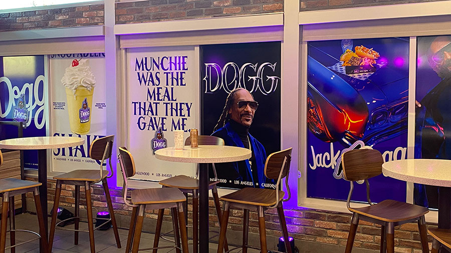Fans of late-night menu options were invited to visit Jack in the Box's pop-up restaurant, Dogg in ...
