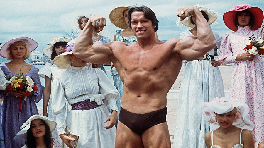Arnold Schwarzenegger is seen here during the 38th Cannes Film Festival in 1977.
(AFP/Getty Images)...
