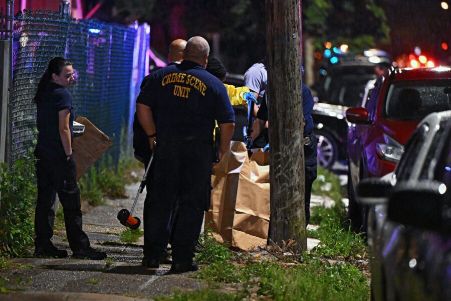 Police are pictured here on the scene of a shooting in Philadelphia on July 3.
Mandatory Credit:	Dr...
