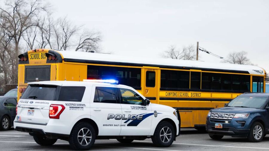 police car and school bus...