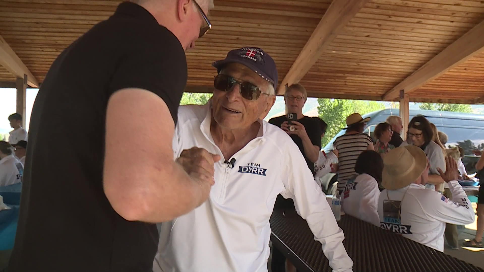 94-year-old Ejnar Dyrr getting ready for setting his new record. (KSL TV)...