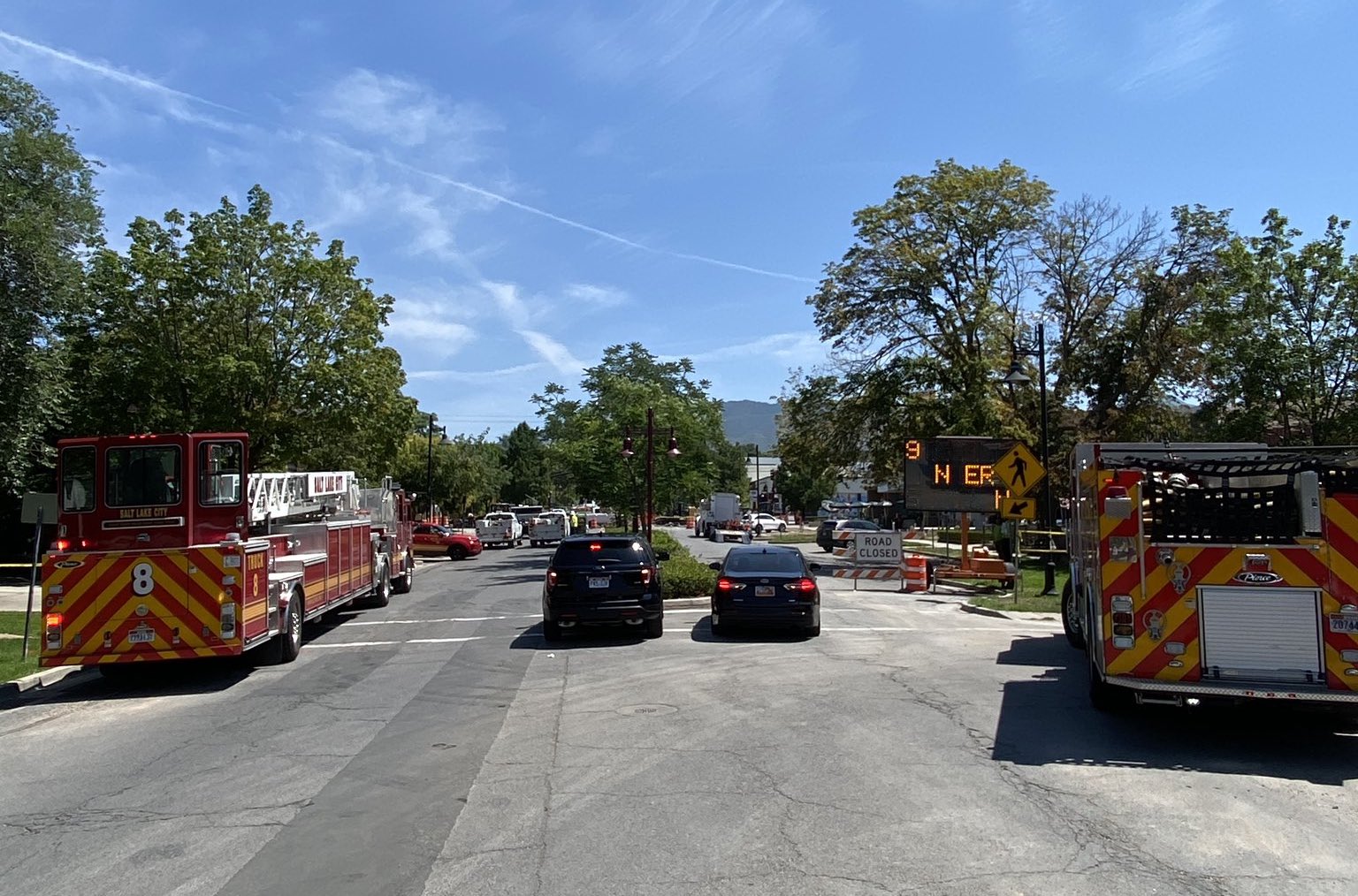 Salt Lake City fire crews on scene of a gas leak at 900 South and 900 East. (SLC Fire)...