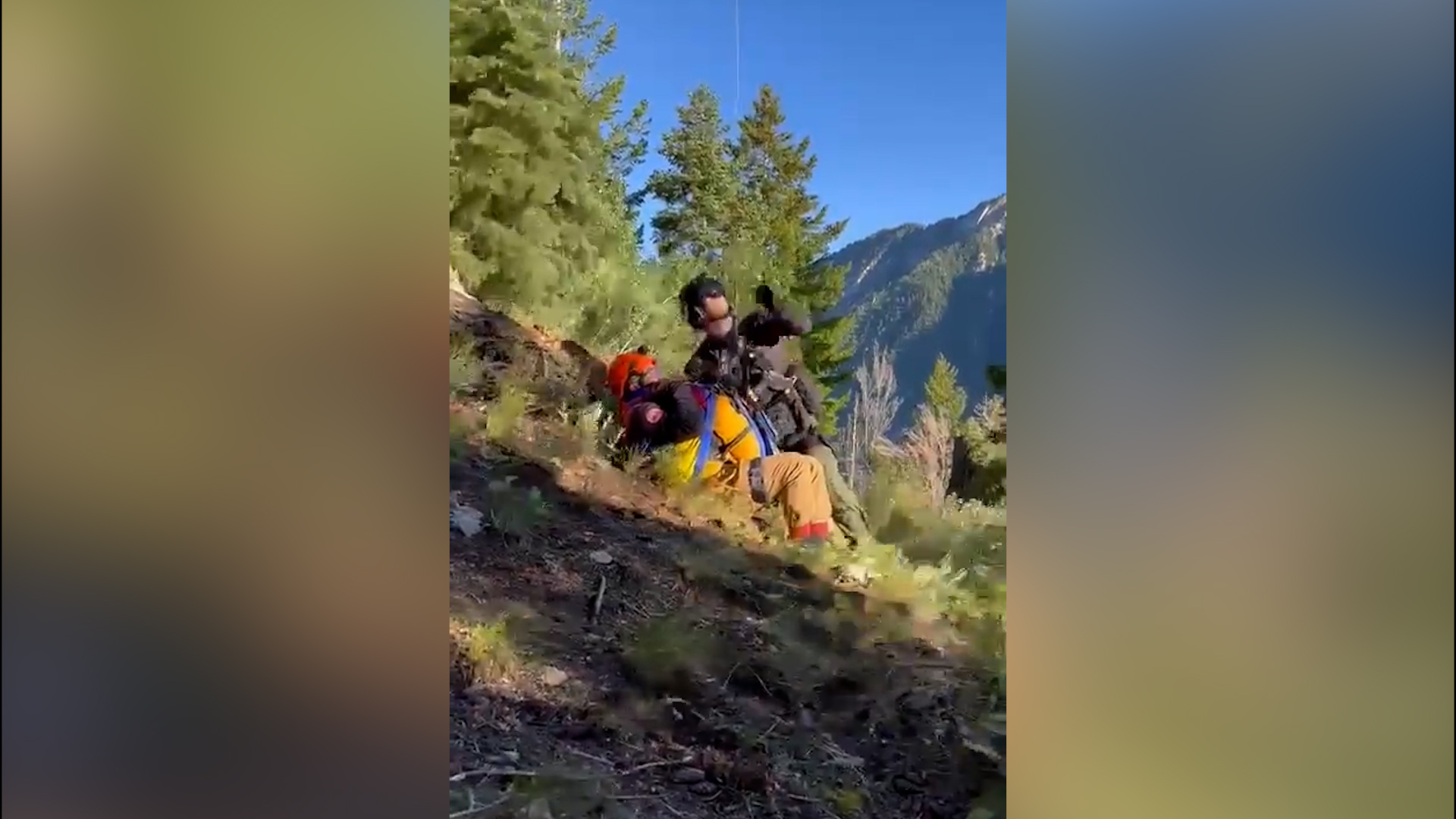 Utah DPS crews helping SLCo SAR with an air evacuation after two hikers were stuck in Little Cotton...