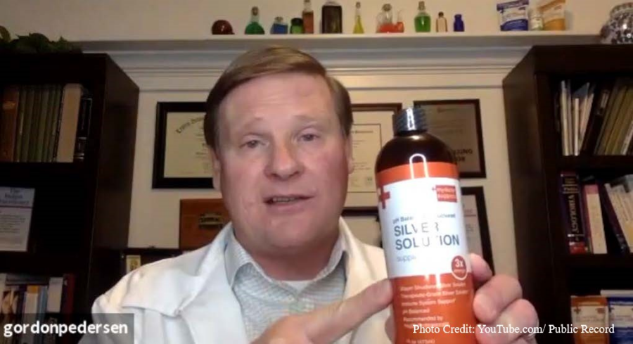 Gordon Hunter Pedersen  as seen on his YouTube channel, promoting his allegedly fake product "Silve...