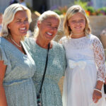Chelsea Smith, Greta Smith and Marley Smith pose for photos after the first session of the dedication of the Saratoga Springs Utah Temple in Saratoga Springs, Utah, on Sunday, August 13, 2023. (Photo: The Church of Jesus Christ of Latter-day Saints)