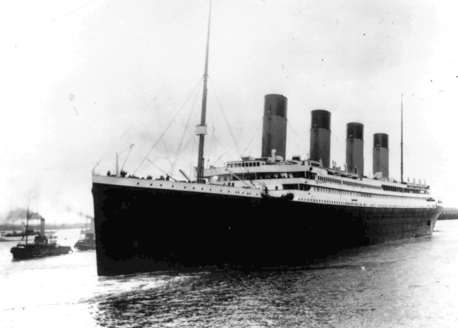 FILE - The Titanic leaves Southampton, England, on her maiden voyage, April 10, 1912. The U.S. gove...