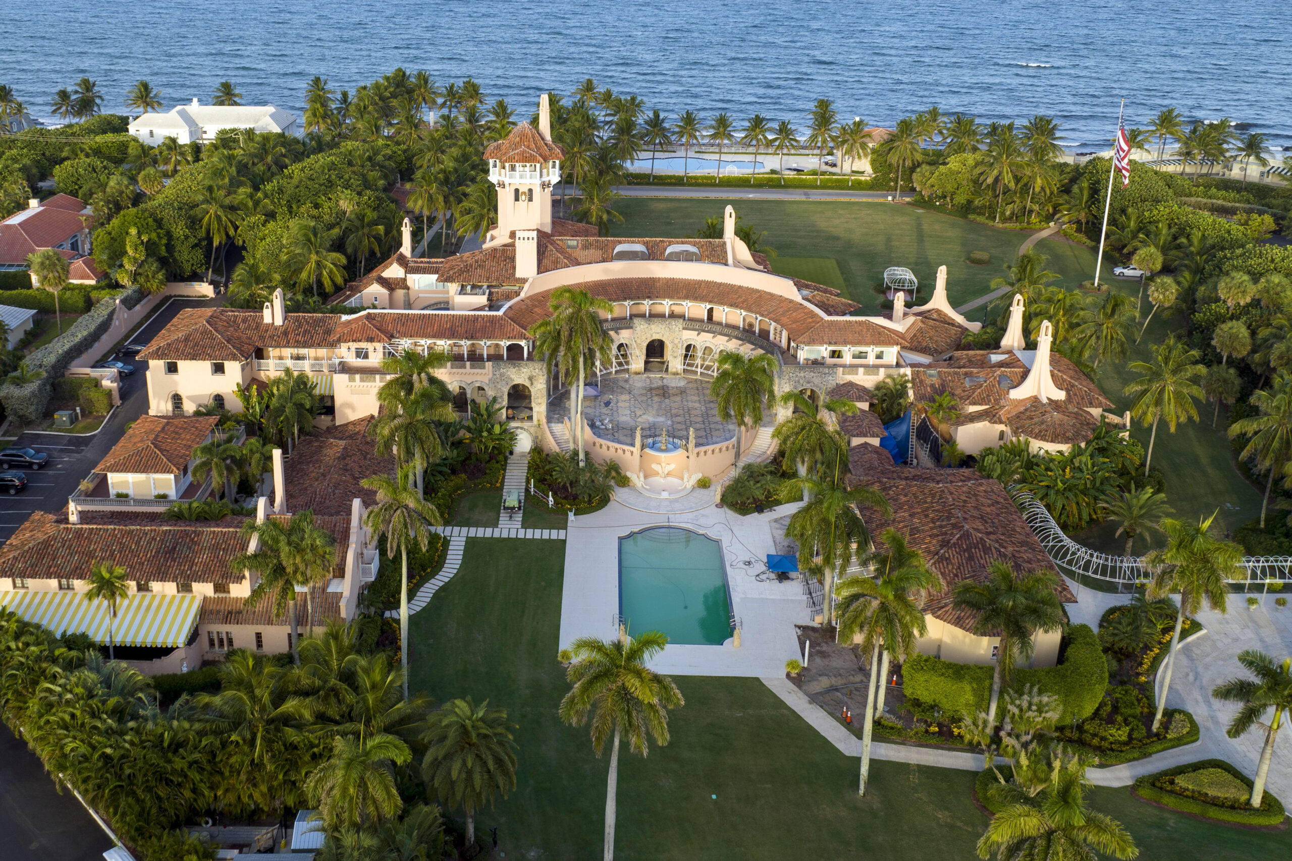 FILE - An aerial view of President Donald Trump's Mar-a-Lago estate is seen Aug. 10, 2022, in Palm ...