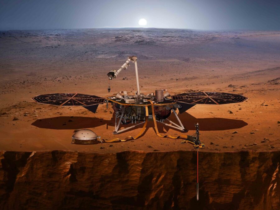An artist's concept shows the InSight lander and all of its instruments.
Mandatory Credit:	NASA/JPL...