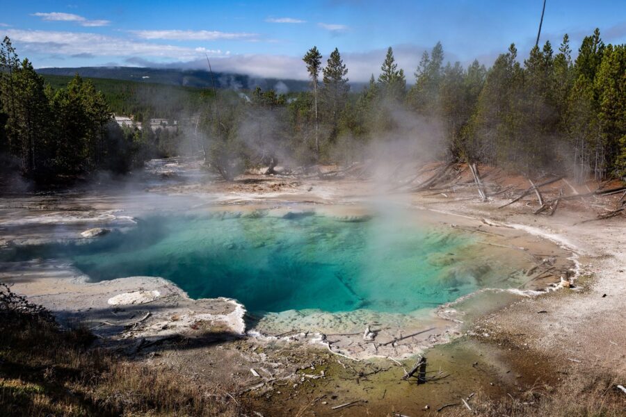 Yellowstone National Park officials cautioned that the ground in thermal areas is fragile and thin,...