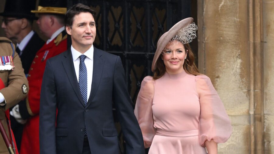 Justin Trudeau and Sophie Grégoire Trudeau at the Coronation of King Charles III and Queen Camilla...