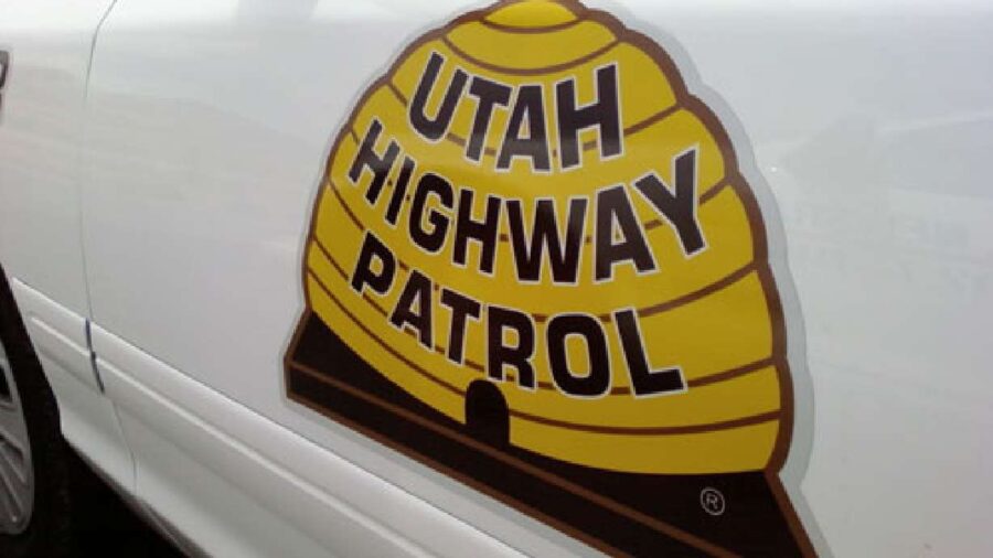 A Utah Highway Patrol emblem is pictured as shown on the side of a UHP vehicle. (Utah Highway Patro...