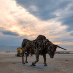 Burning Man festival before rains poured in the Nevada desert, on Sept. 1, 2023. (Courtesy Valerie Cameron)