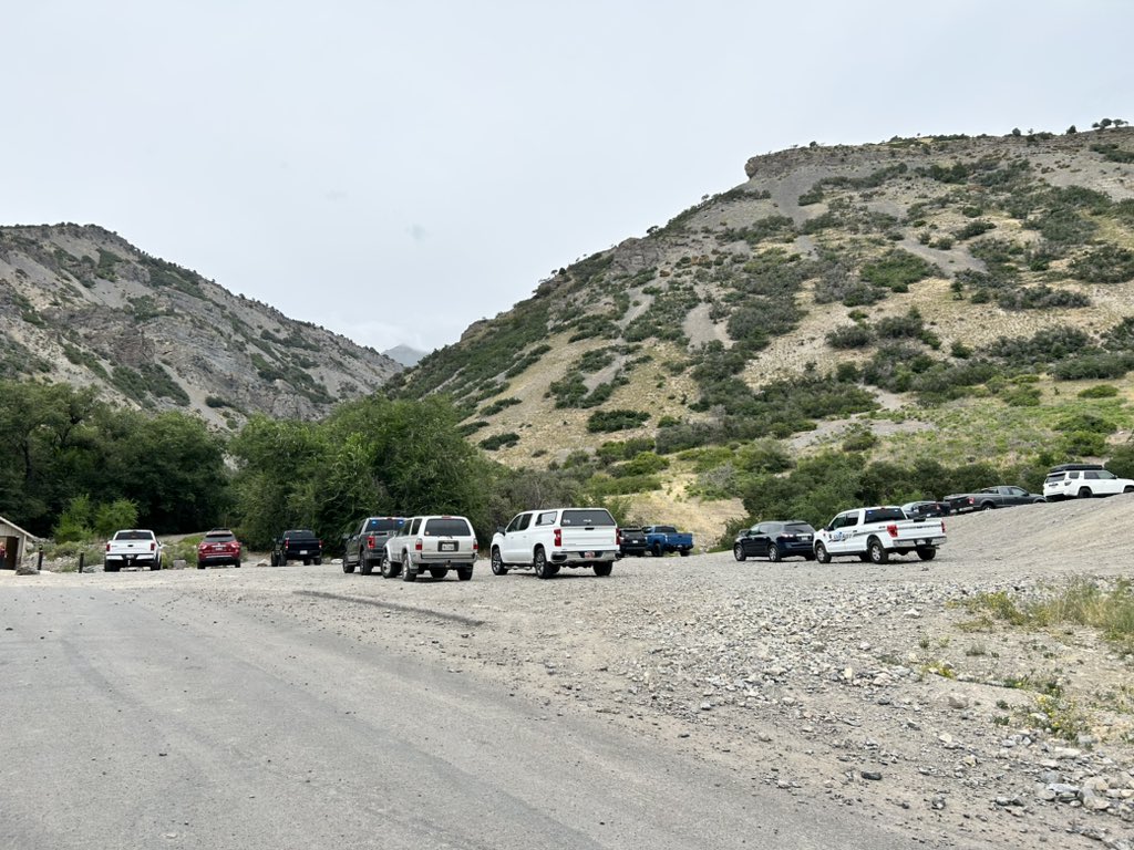 Utah County Sheriff's Office crews near the Battle Creek Falls trailhead above Pleasant Grove. (Bri...