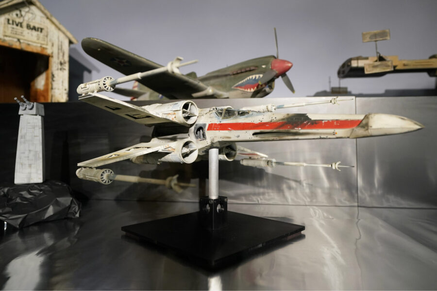 A miniature model called "Red Leader", a X-wing starfighter from the 1977 film, Star War, Episode I...