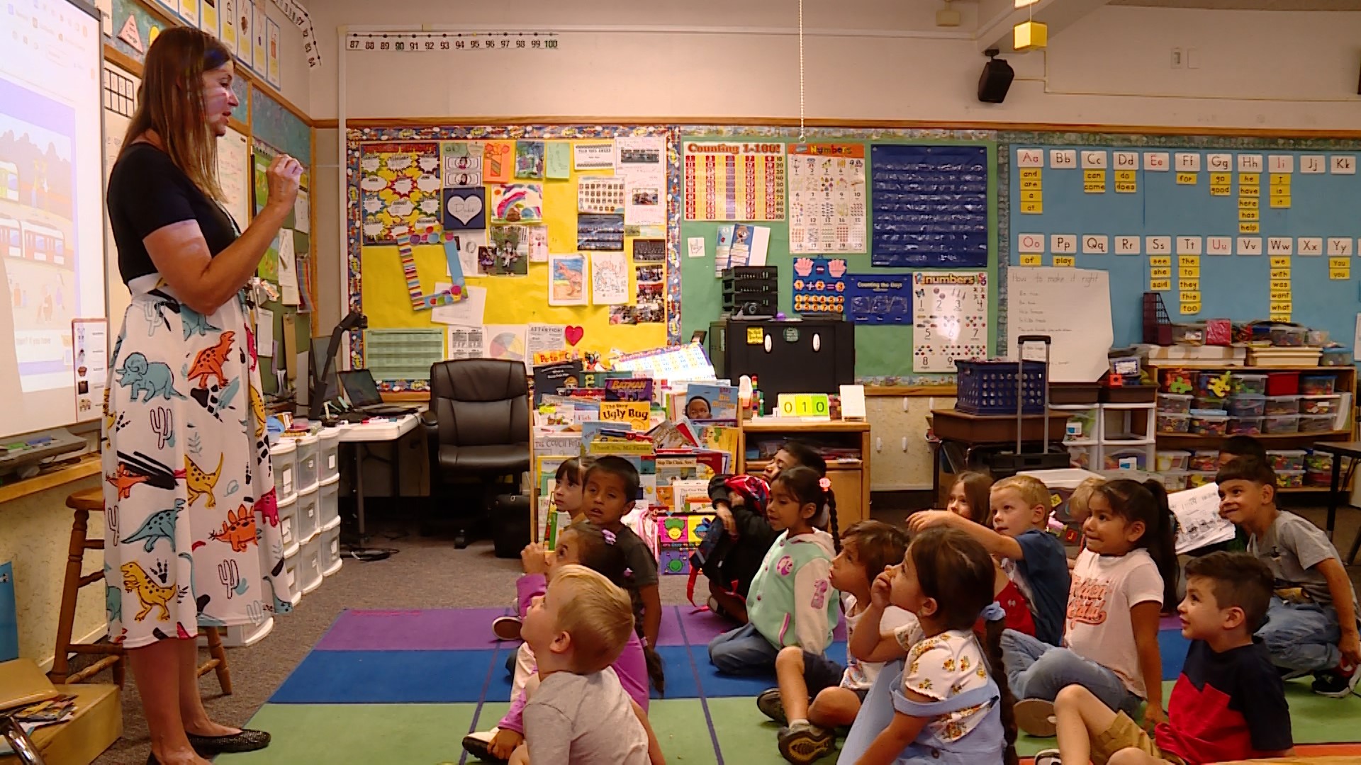 Holly Duke teaches all-day kindergarten at West Kearns Elementary....