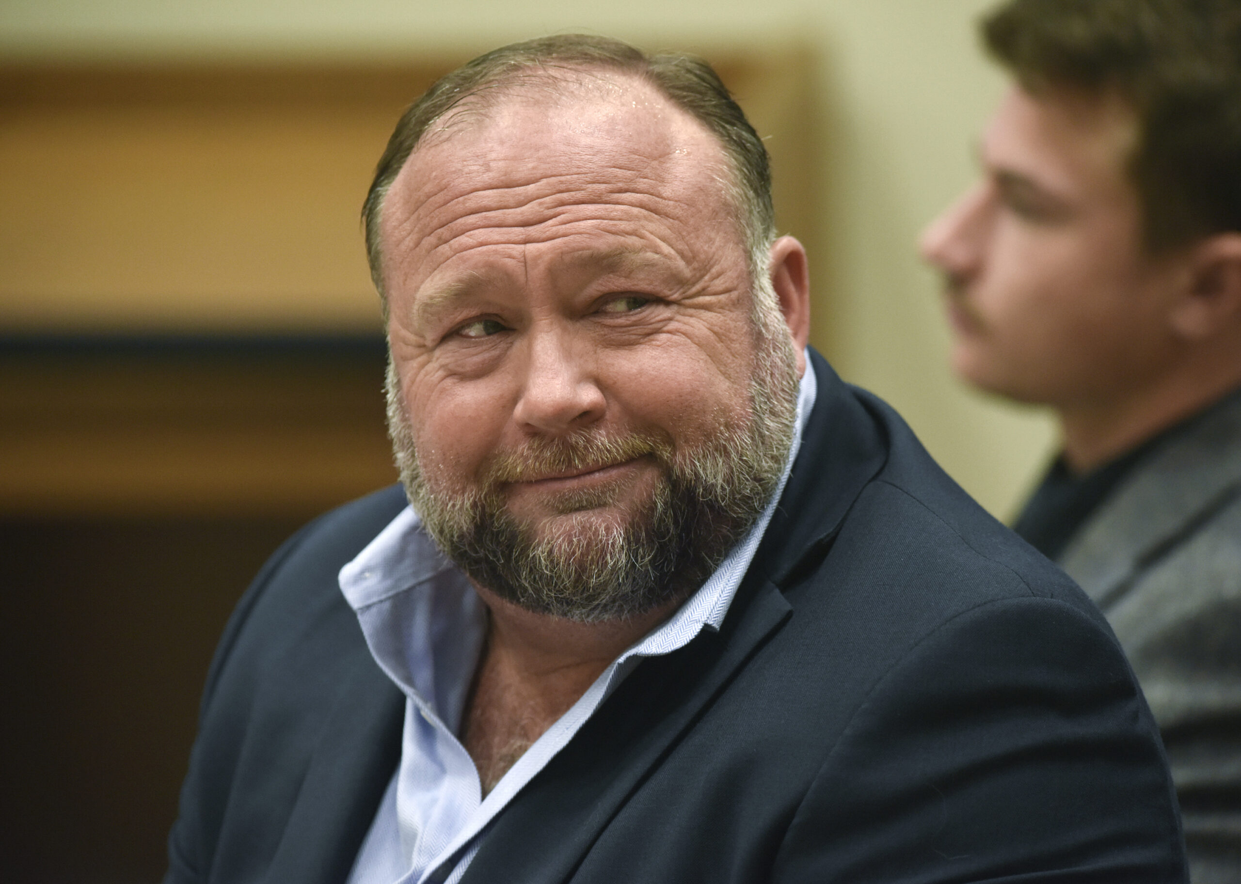 FILE - Infowars founder Alex Jones appears in court to testify during the Sandy Hook defamation dam...