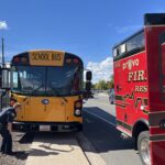 A young woman jumped into action when the school bus driver, who was also her grandpa, fell unconscious at the wheel. (Provo Police Department)