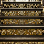 Details on the steps of the staircase inside the St. George Utah Temple (Intellectual Reserve)